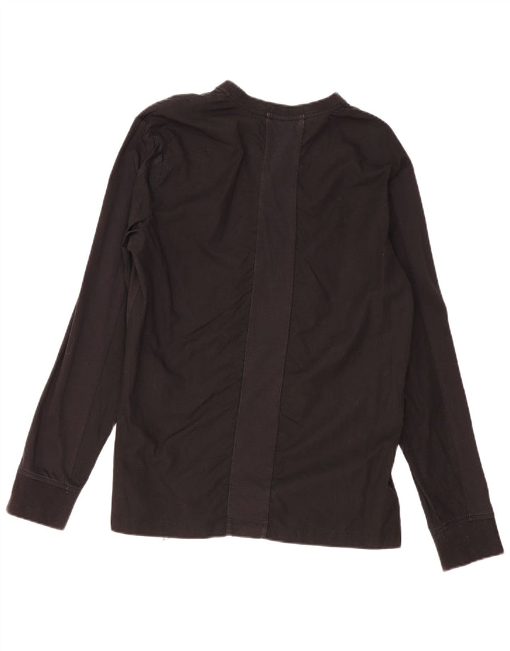 Calvin Klein Jeans Damen Top Langarm UK 12 Medium Schwarz Baumwolle