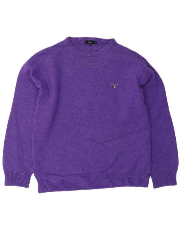 Gant Womens Crew Neck Jumper Sweater UK 20 2XL Purple Wool