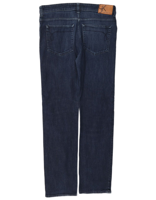 Calvin Klein Damen Slim Jeans W31 L31 Marineblaue Baumwolle