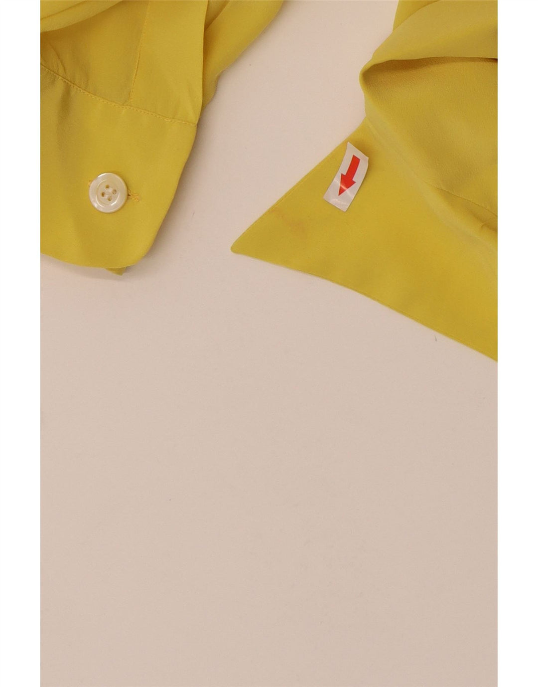 Vintage Damen Hemdbluse UK 16 Große gelbe Seide