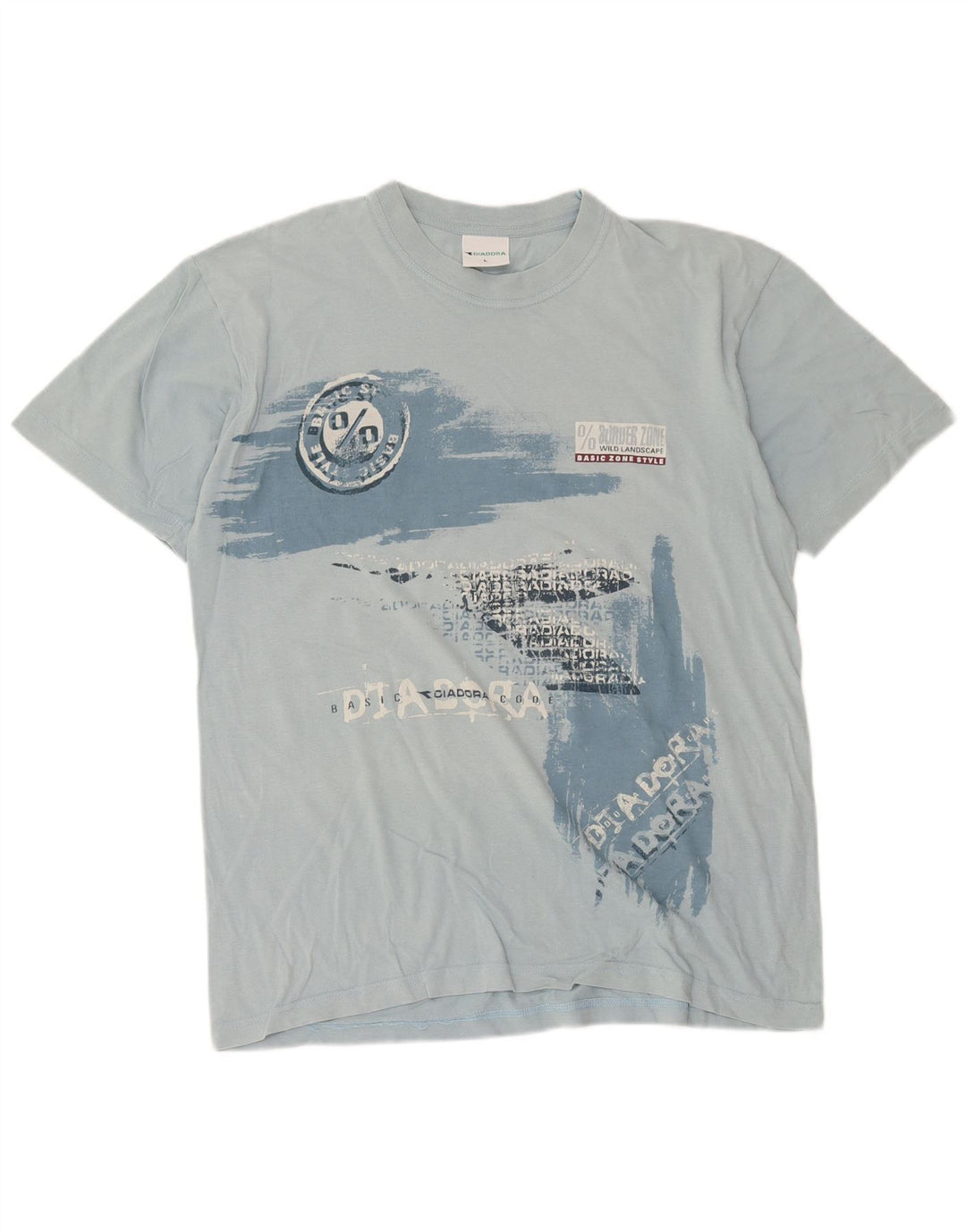 Diadora Herren-T-Shirt mit Grafik, groß, aus blauer Baumwolle