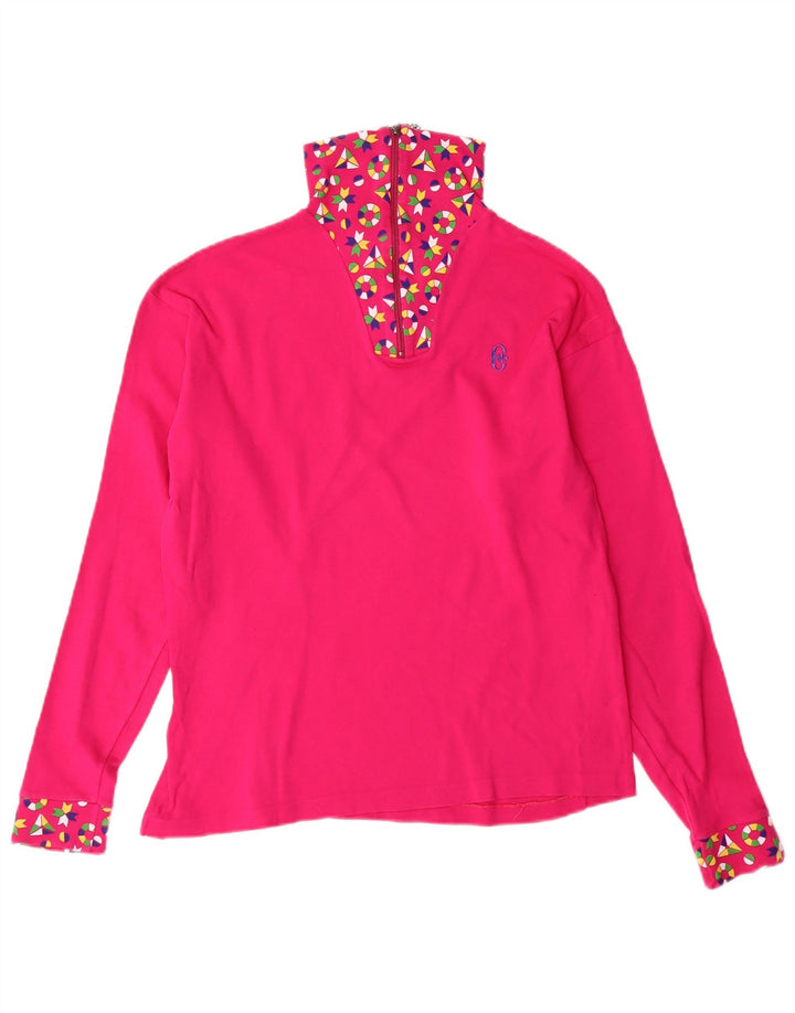 Conte of Florence Damen Top Langarm IT 42 Mittelrosa Baumwolle