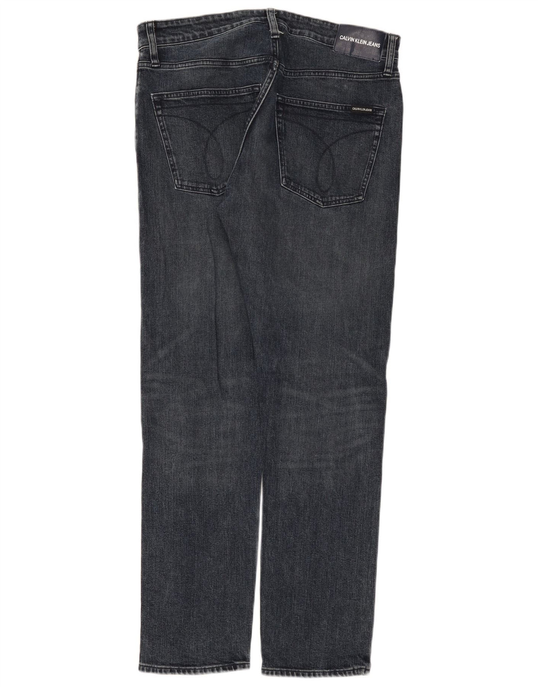 Calvin Klein Herren Straight Jeans W32 L32 Graue Baumwolle