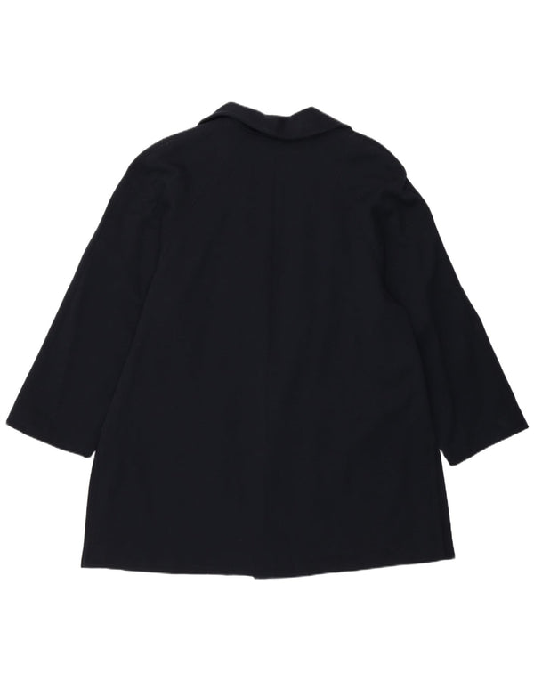 Luisa Spagnoli Offener Damenmantel UK 14 Große marineblaue Schurwolle