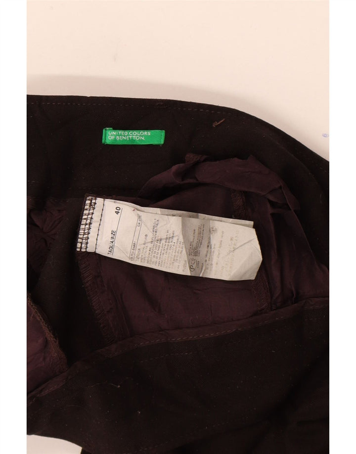 Benetton Gerade Chino-Hose für Damen IT 40 Small W28 L34 Braunes Polyester