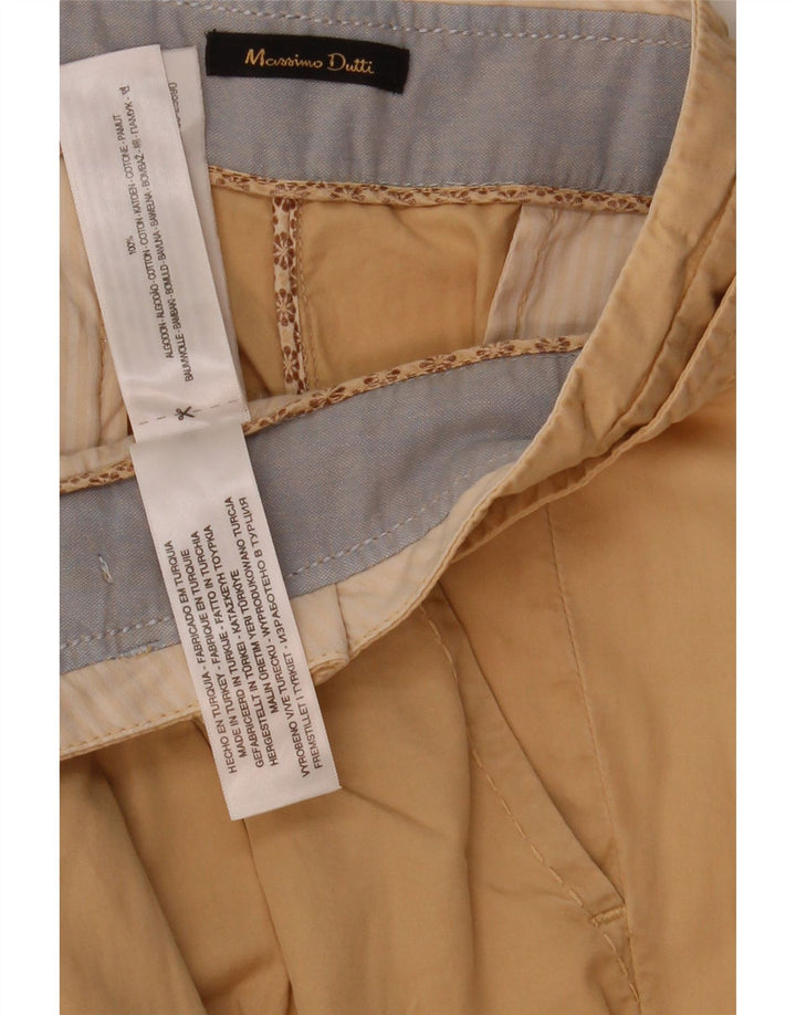 Massimo Dutti Damen Hose mit Pegged-Cropped-Hose, EU 40, M, W30, L25, Beige