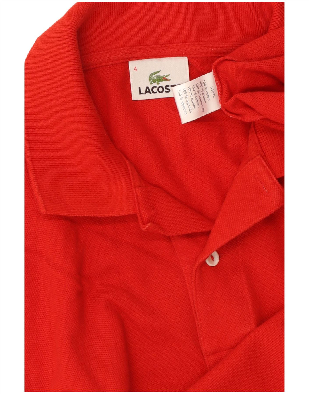 LACOSTE Herren-Poloshirt, Größe 4, mittelrote Baumwolle