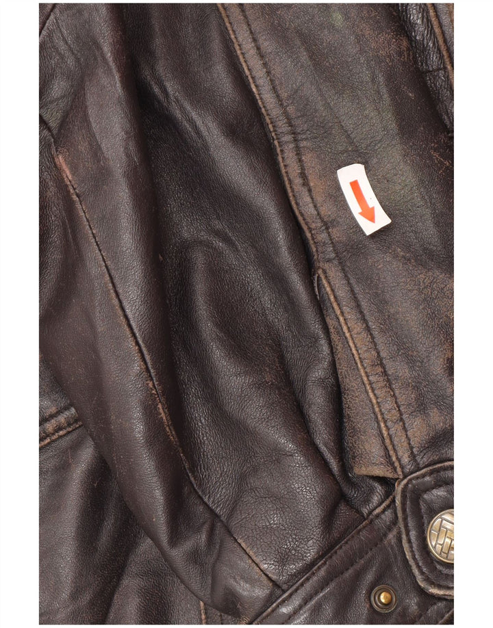 Vintage Herren Lederjacke UK 44 2XL Schwarzes Leder