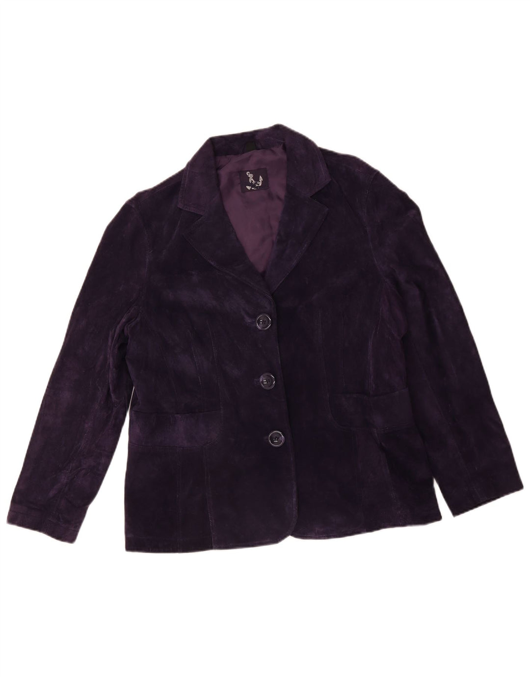 TCM Damen 3-Knopf-Wildleder-Blazerjacke UK 20 2XL Lila Leder