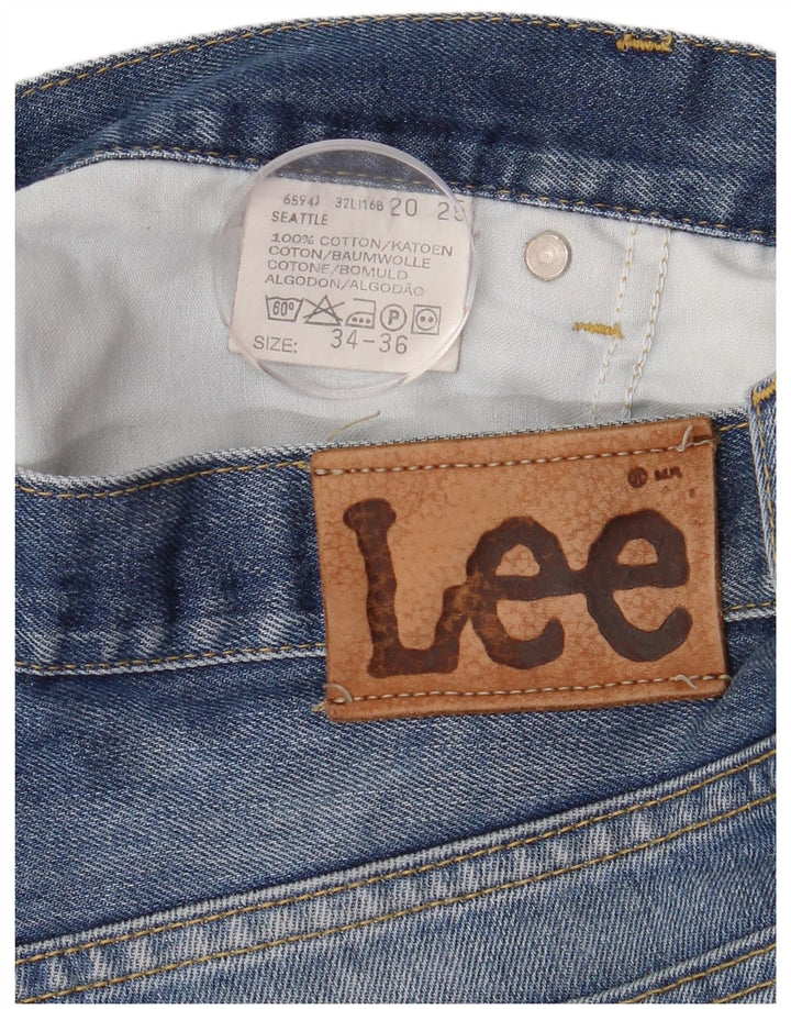 Lee Herren Seattle Straight Jeans W34 L36 Blaue Baumwolle