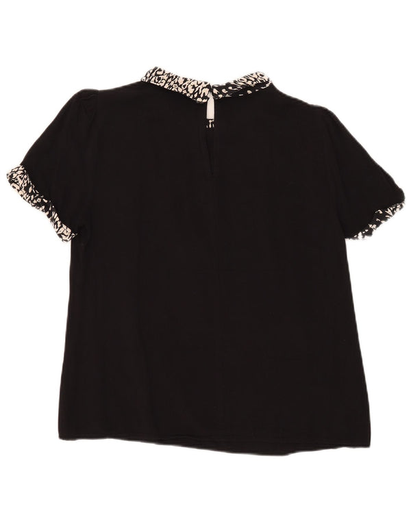 Oasis Damen-Blusenoberteil UK 12 Mittelschwarz mit Tiermuster