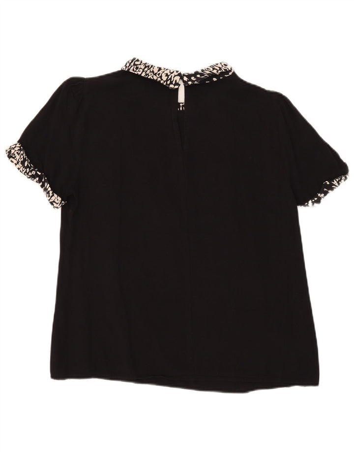 Oasis Damen-Blusenoberteil UK 12 Mittelschwarz mit Tiermuster