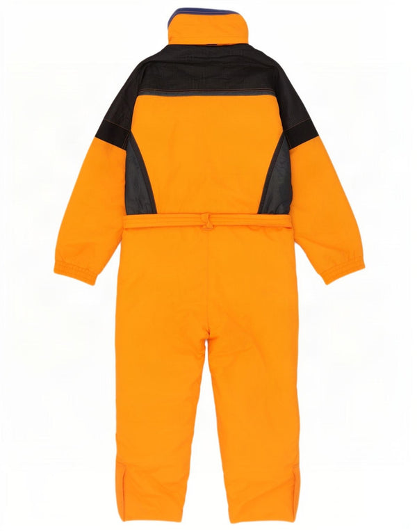Brugi Herren-Skioverall mit Kapuze, UK 42, groß, orangefarbenes Colourblock-Polyamid