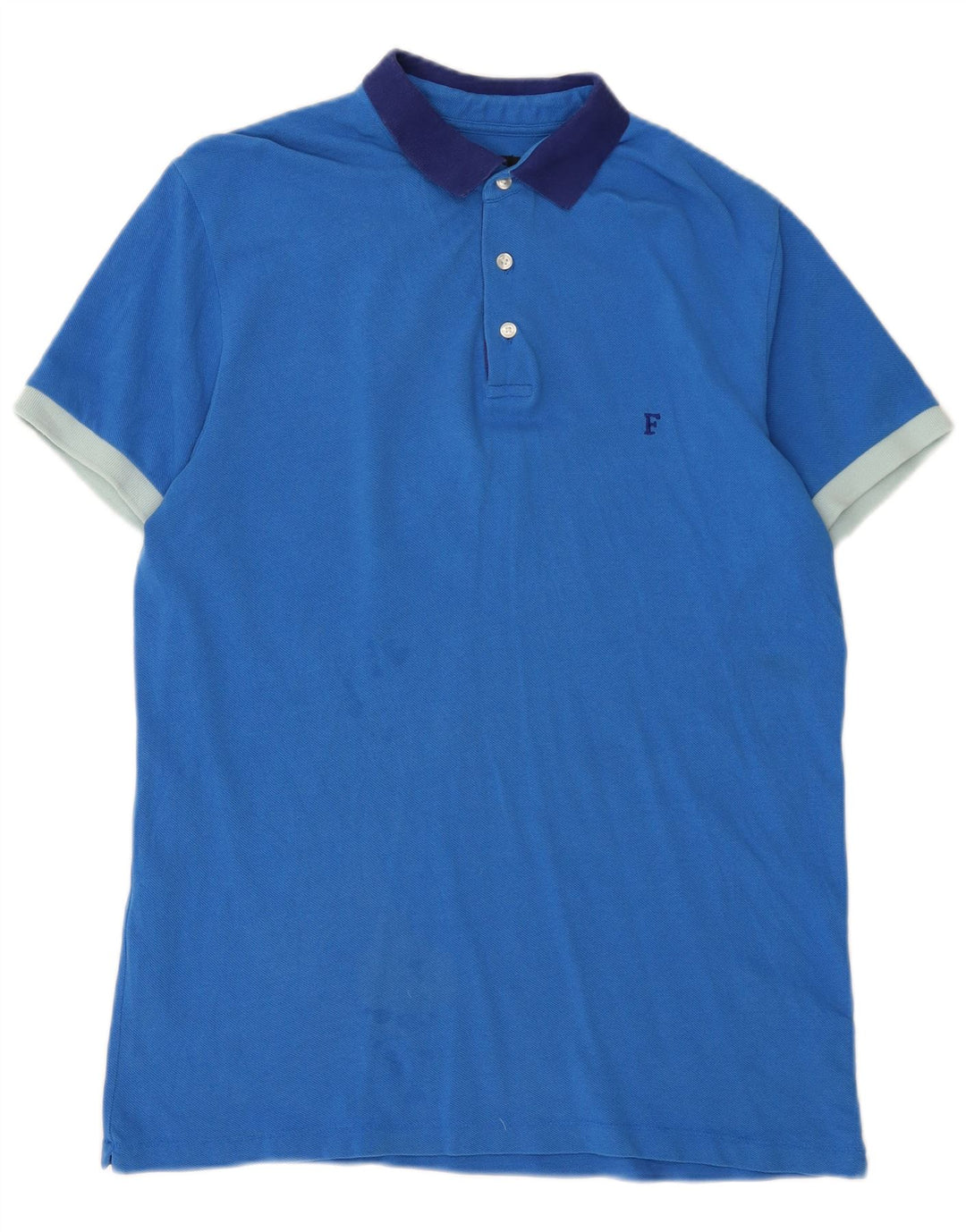 FRENCH CONNECTION Herren-Poloshirt XL, blaue Baumwolle
