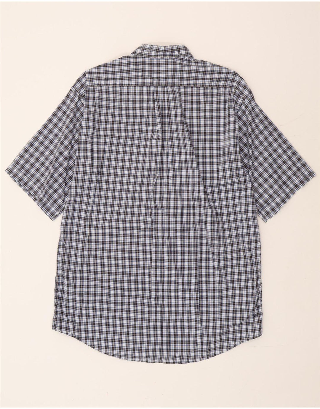 Burlington Herren-Kurzarmhemd, groß, blau kariert, Baumwolle