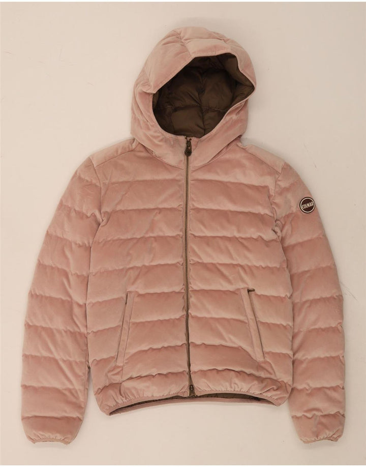 Colmar Damen-Kapuzensamt-gepolsterte Jacke IT 44 Mittelrosa