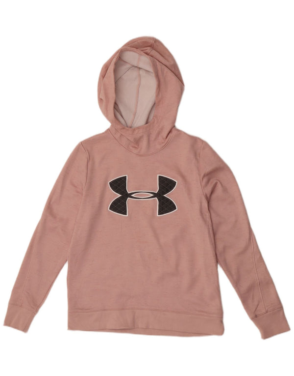 Under Armour Damen Cold Gear Graphic Hoodie Pullover UK 10 Small Pink