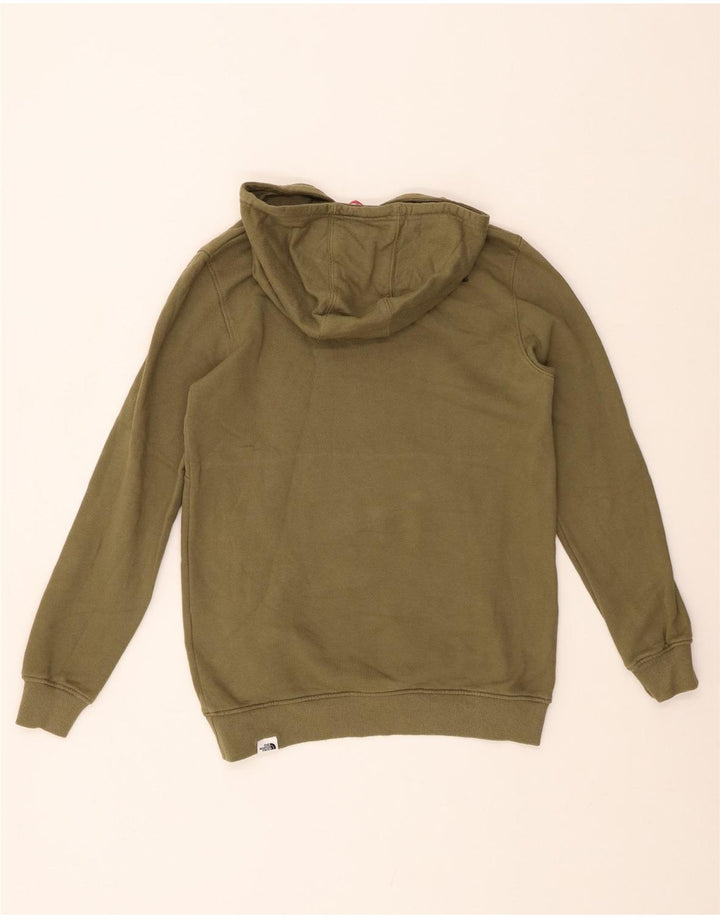 THE NORTH FACE Damen Graphic Hoodie Pullover UK 6 XS Khaki Baumwolle