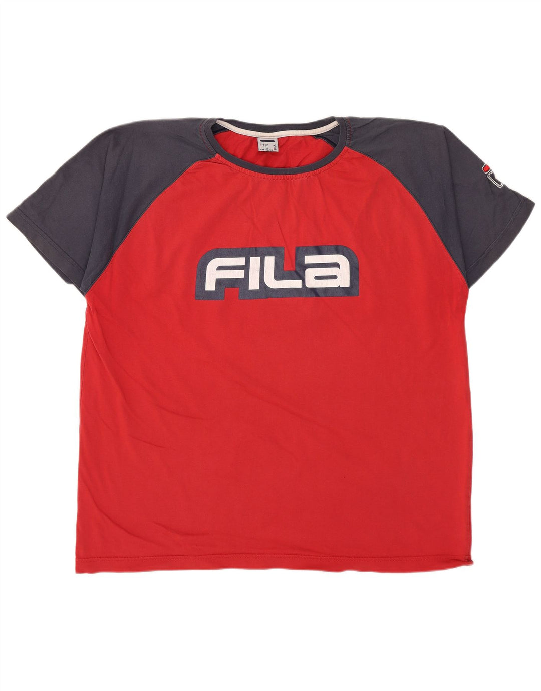 Fila Herren Grafik T-Shirt Top XL Rot Farbblock