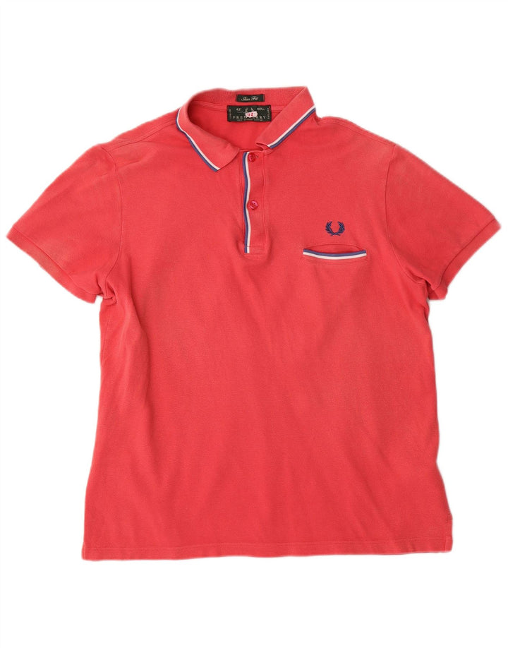 Fred Perry Herren Slim Fit Poloshirt Mittelrote Baumwolle