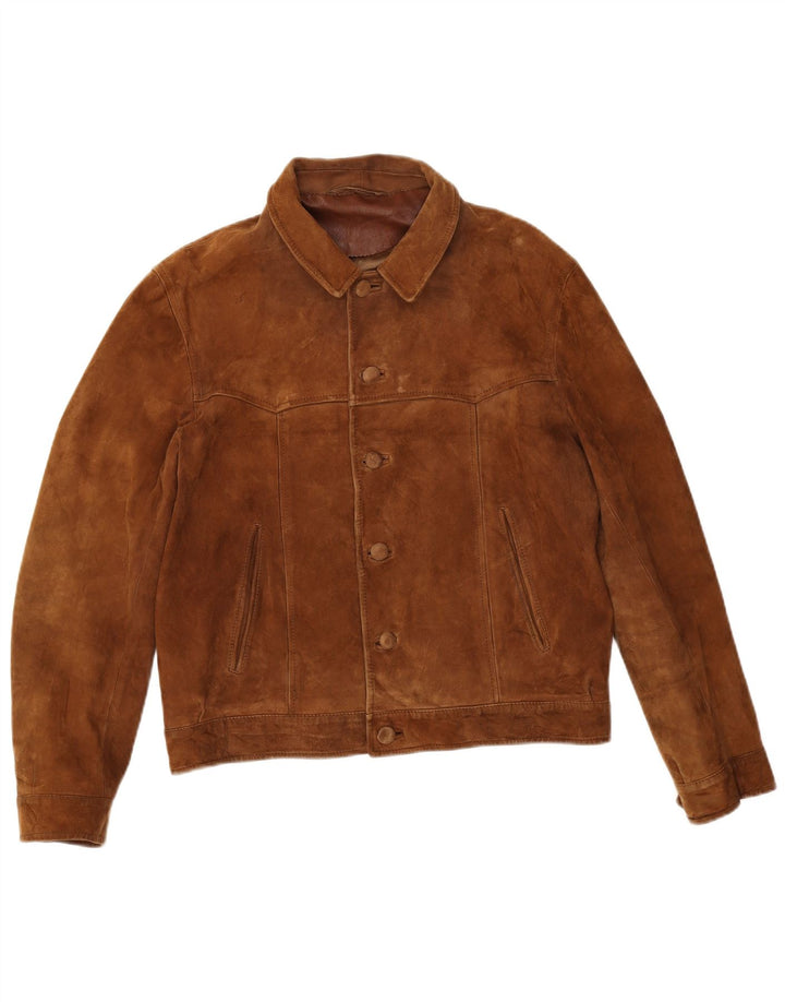 Vintage Herren Wildlederjacke UK 38 Mittelbraun