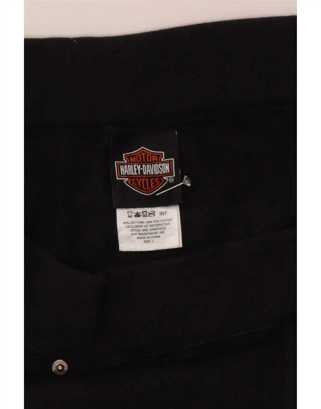 Harley Davidson Capri-Freizeithose für Damen, Größe L, W40, schwarze Baumwolle