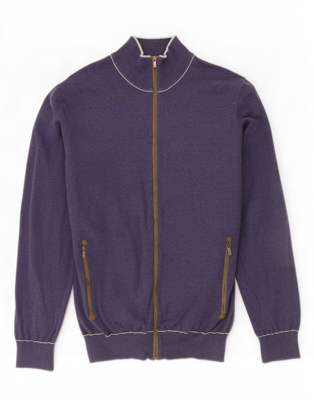 Massimo Dutti Herren-Strickjacke aus mittelblauer Baumwolle