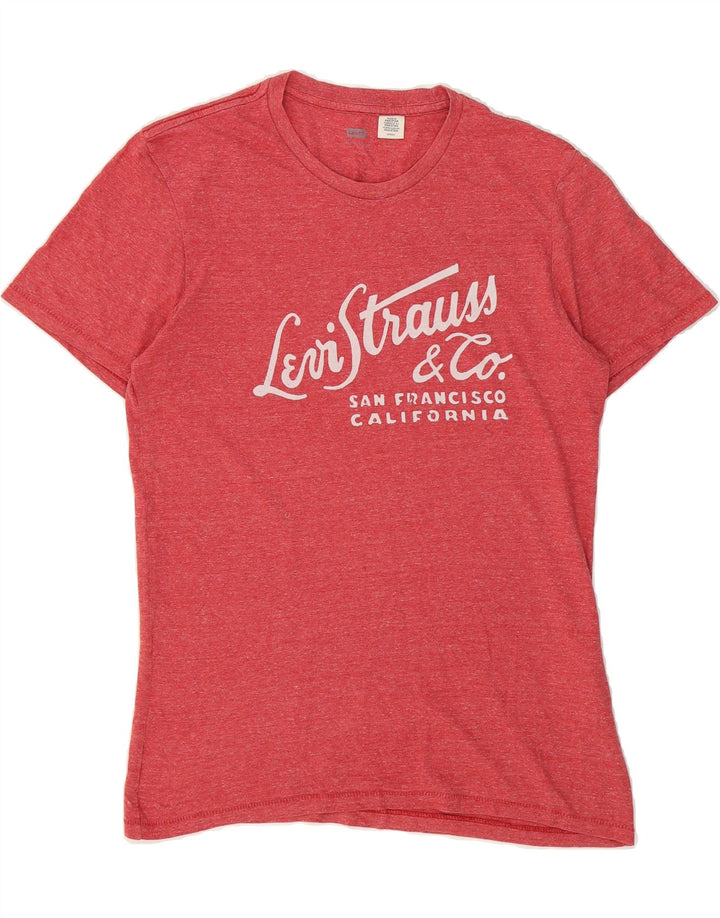 LEVI'S Mens Graphic T-Shirt Top Small Red Flecked Cotton Vintage Levi's and Second-Hand Levi's from Messina Hembry 