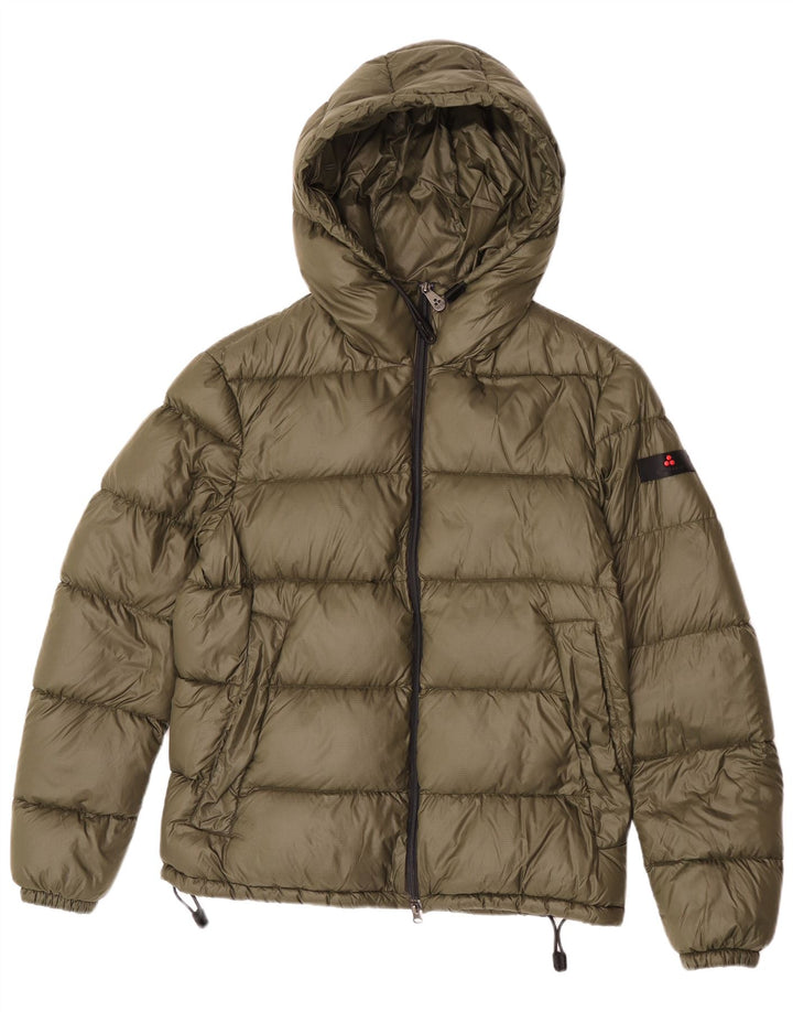 PEUTEREY Wattierte Damenjacke mit Kapuze, UK 16, Größe L, Khaki, Polyamid