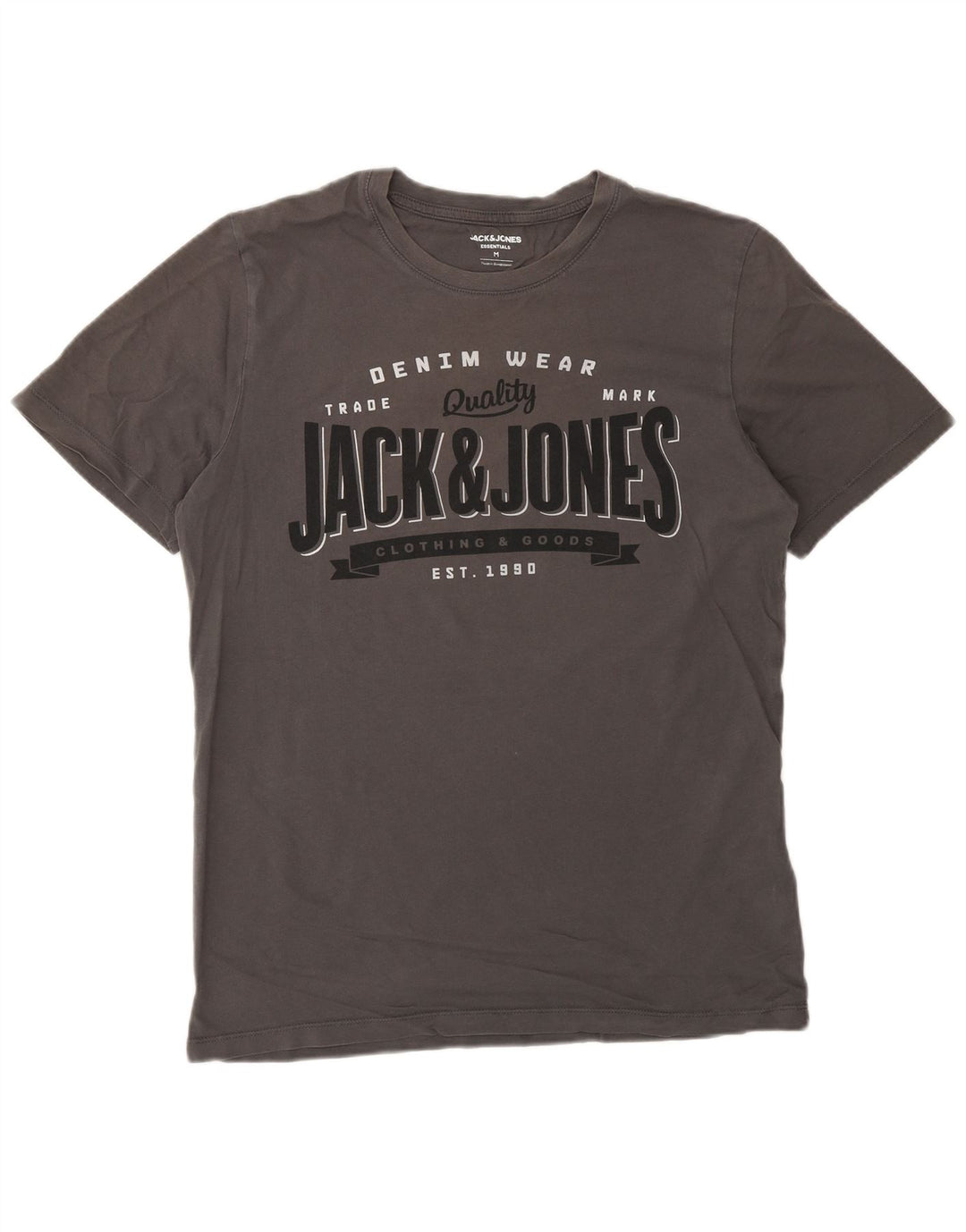 Jack & Jones Herren-T-Shirt mit Grafik, mittelgraue Baumwolle