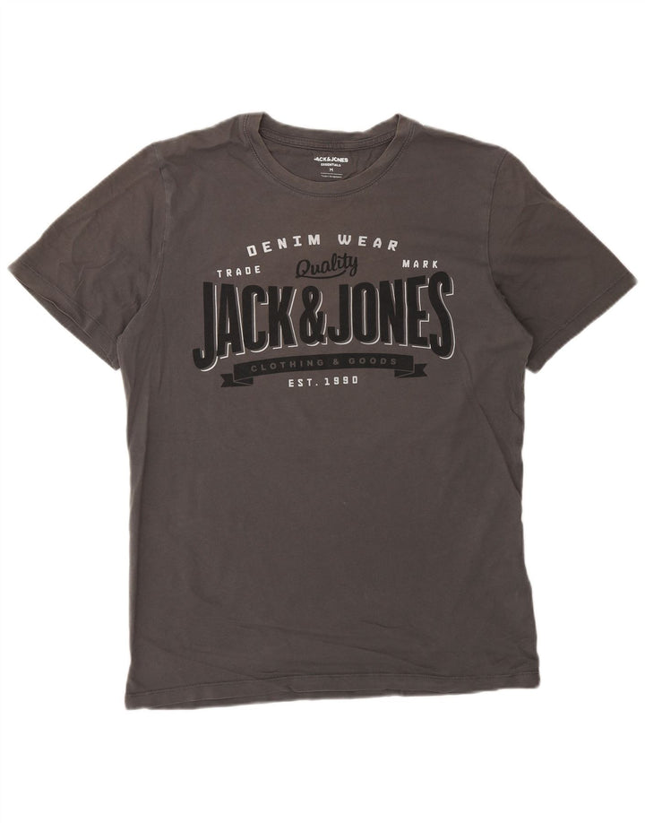 Jack & Jones Herren-T-Shirt mit Grafik, mittelgraue Baumwolle