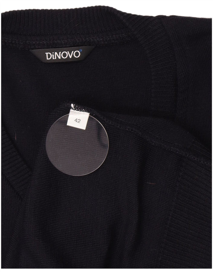 Vintage Damen Pullover mit V-Ausschnitt IT 42 Medium Navy Blue