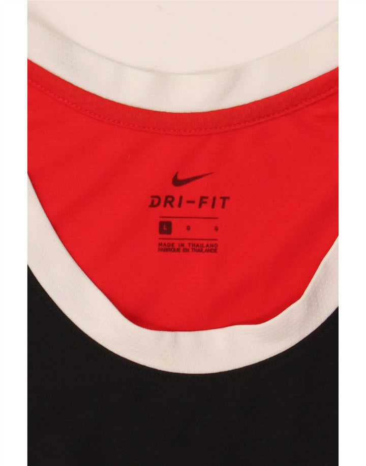 Nike Herren Dri Fit Grafik-Trägershirt, Größe L, Schwarz, Farbblock