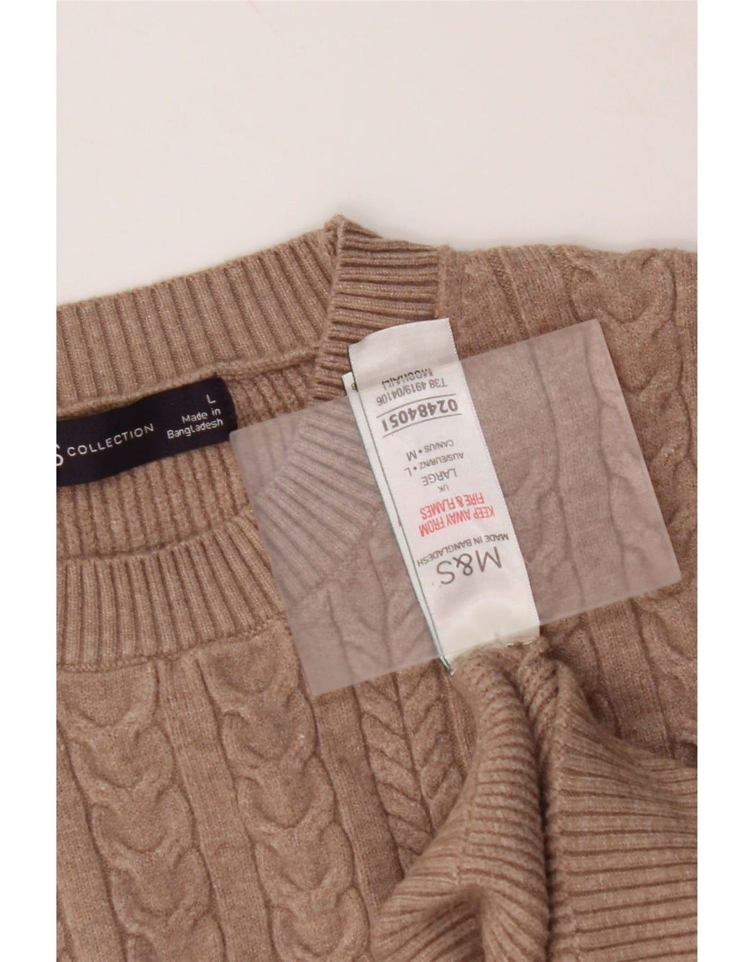 MARKS & SPENCER Damen Crop Pullover mit Rundhalsausschnitt, UK 16, Größe L, Braun