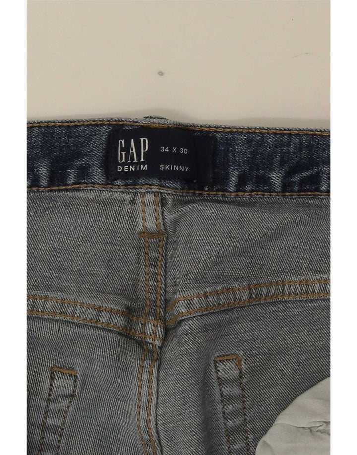 Gap Herren Skinny Jeans W34 L30 Blaue Baumwolle