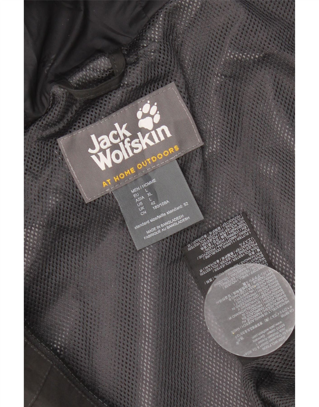 Jack Wolfskin Herren-Windbreakerjacke mit Kapuze, UK 40, Größe L, Schwarz, Polyester