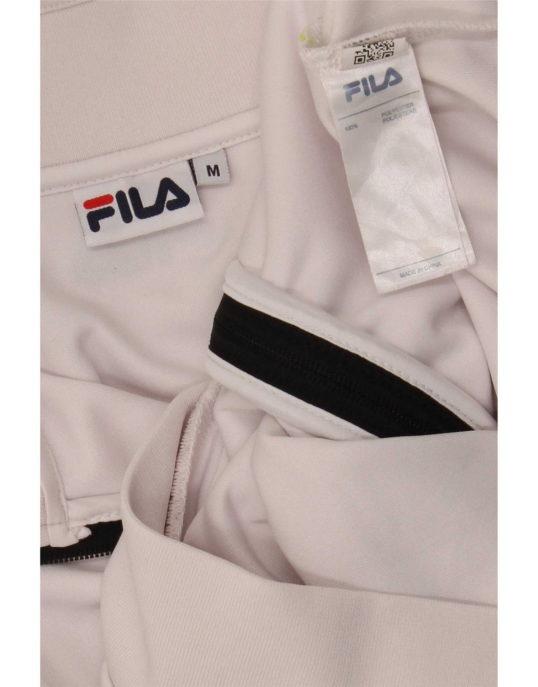 Fila Herren-Trainingsanzugoberteil mit Grafik, mittelweißes Farbblock-Polyester