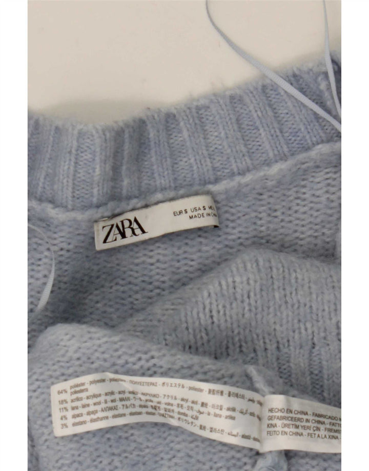 Zara Damen-Strickjacke in Übergröße, Gr. 10, klein, blau, Polyester