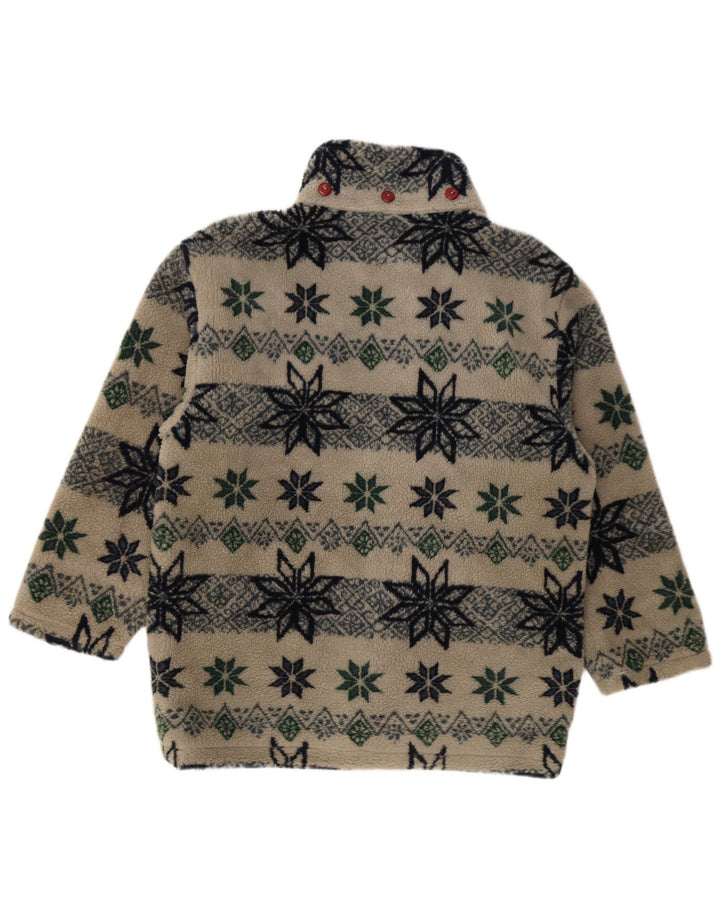 Astrolabio Fleece-Windjacke für Herren, UK 38, Mittelbeige, geometrisch