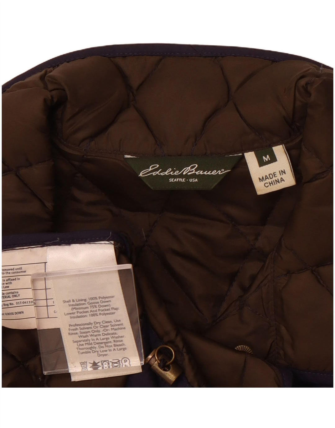 EDDIE BAUER Damen Steppjacke UK 14 Medium Marineblau Polyester