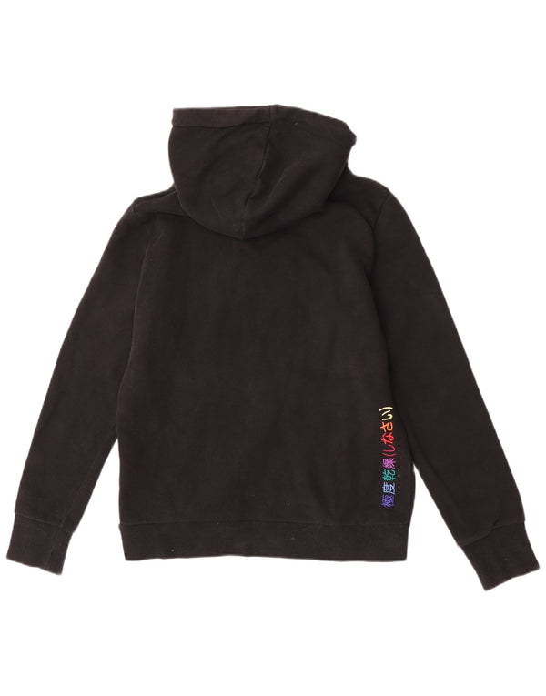 Superdry Damen-Kapuzenpullover mit Grafik, UK 12, mittelschwarz, Baumwolle