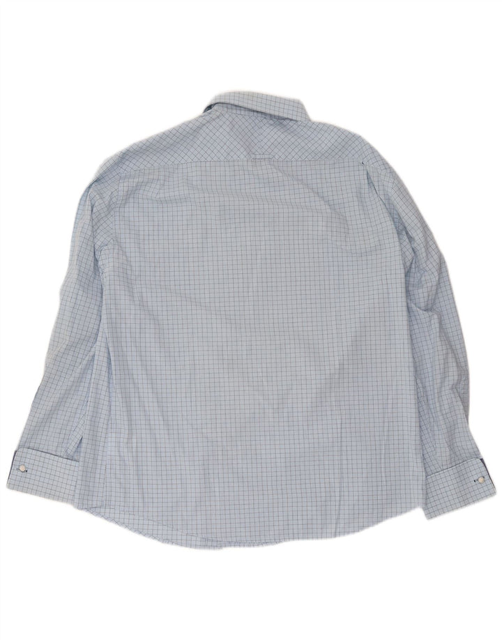 Ben Sherman Herren-Formalhemd XL, blau kariert, Baumwolle