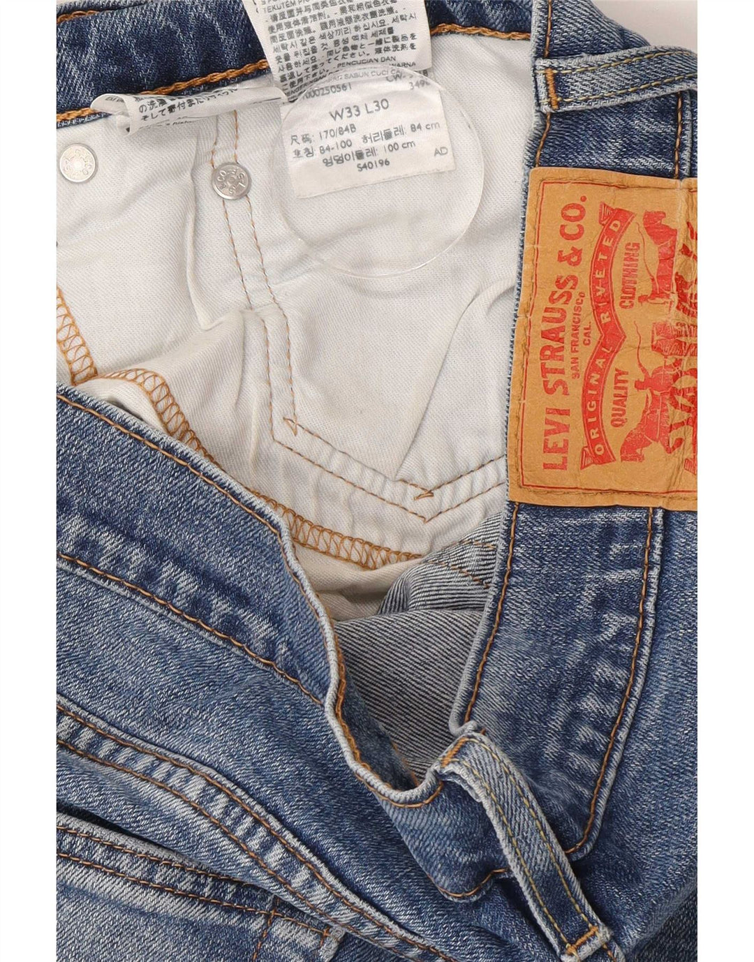 Levi's Herren 514 Straight Jeans W33 L30 Blaue Baumwolle
