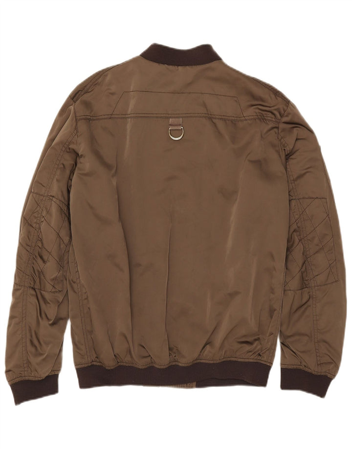 Zara Damen Bomberjacke UK 10 Small Khaki Polyester