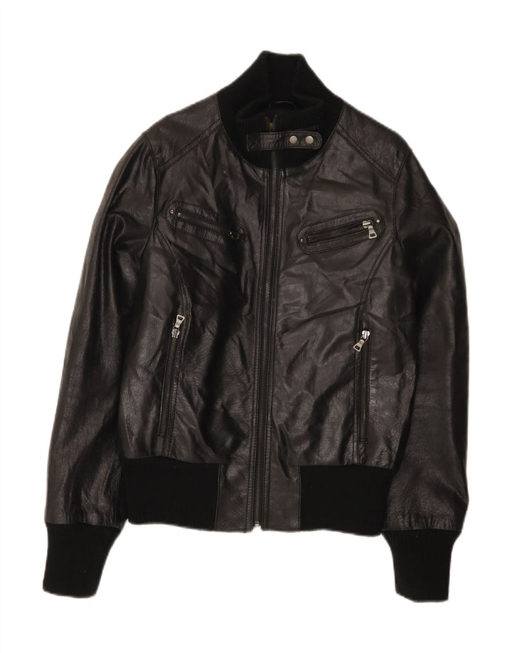 CONBIPEL Damen Lederjacke IT 46 Großes schwarzes Leder