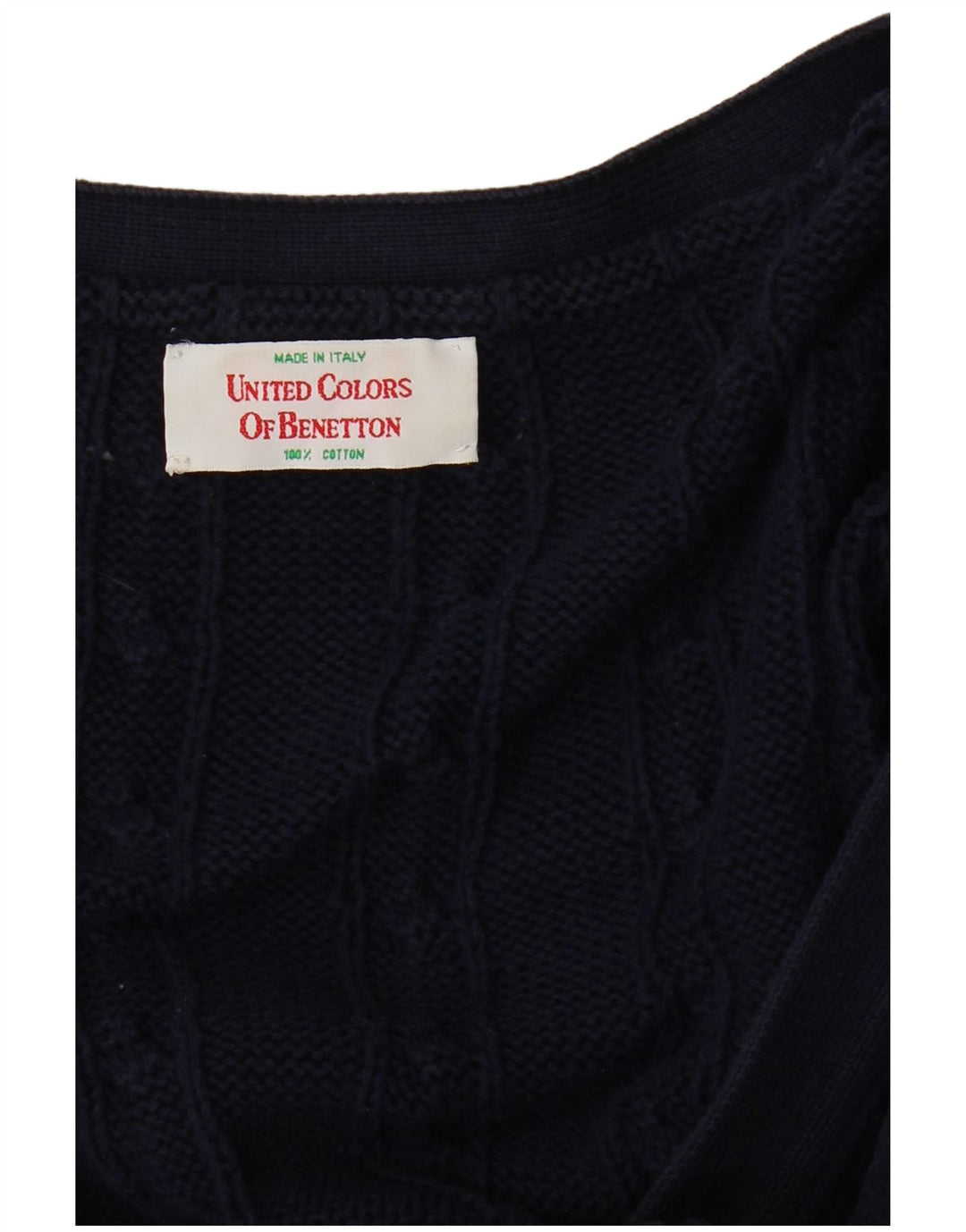 BENETTON Herren-Strickjacke, groß, marineblau, Baumwolle