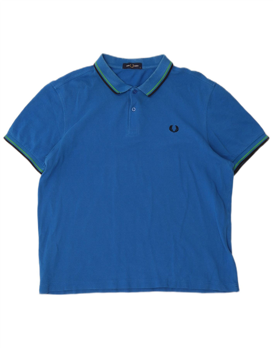 Fred Perry Herren-Poloshirt XL, blau gestreift, Baumwolle