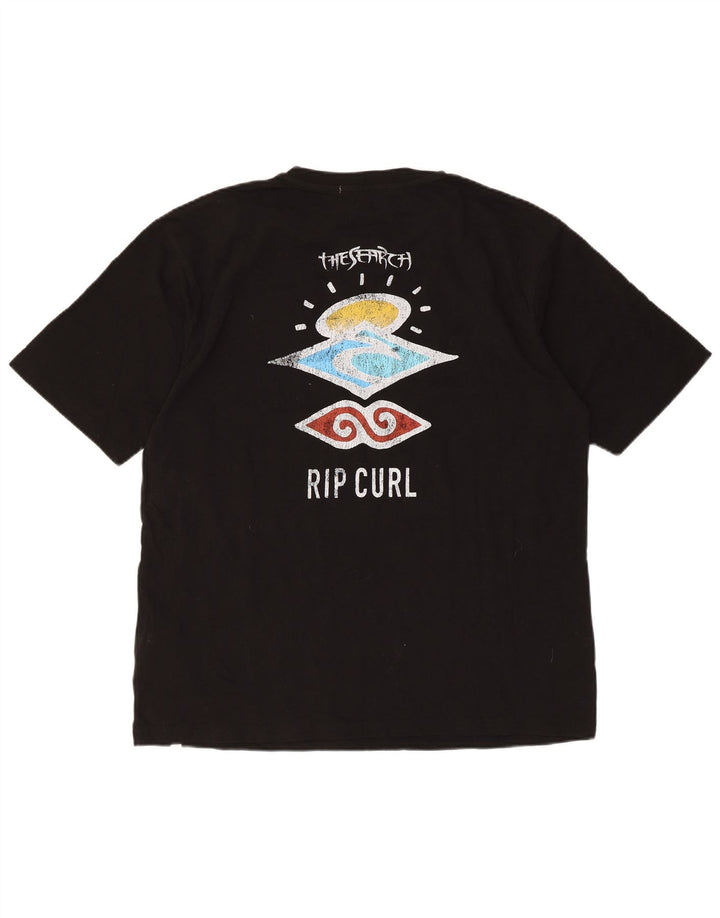 Rip Curl Herren-T-Shirt mit Grafik, groß, aus schwarzer Baumwolle