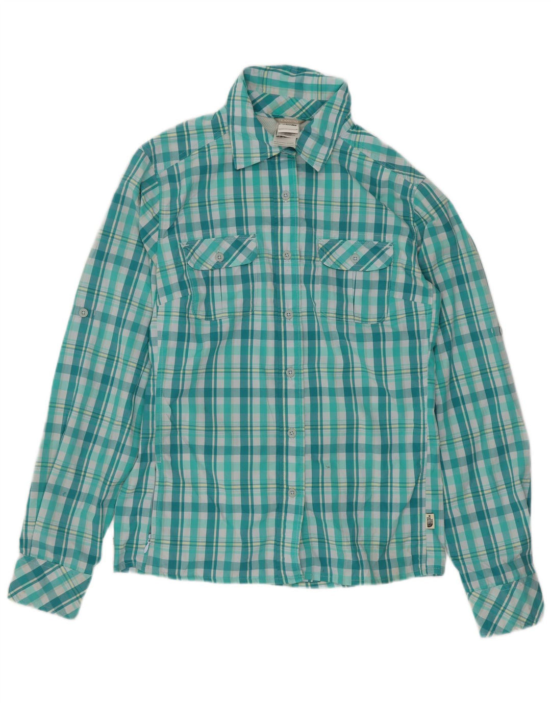 The North Face Damen-Hemd UK 10 Small aus grün kariertem Nylon