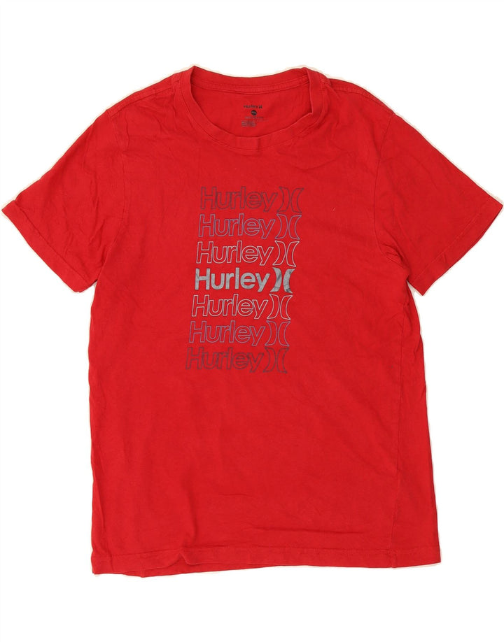 HURLEY Mens Graphic T-Shirt Top Medium Red Cotton Vintage Hurley and Second-Hand Hurley from Messina Hembry 